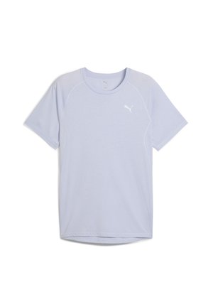Light purple short-sleeved T-shirt made of soft fabric. Features a crew neck and subtle Puma logo in white on the upper left side.