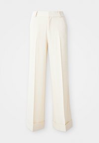 MID WAIST WIDE TROUSERS - Tygbyxor - creme