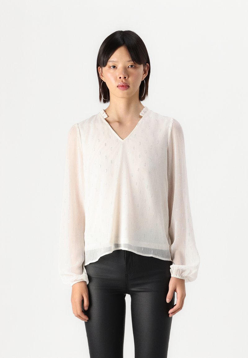 ONLY ONLIVY V NECK - Camicetta - whitecap gray