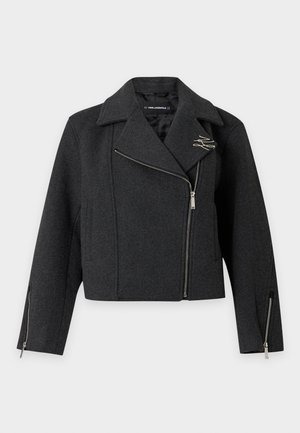 KARL LAGERFELD, BIKER - Леко яке - dark grey melange