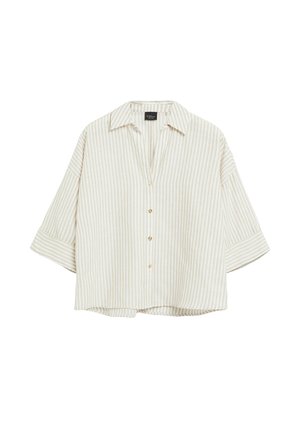 s.Oliver BLACK LABEL, BLUSE - Hemdbluse - beige weiß