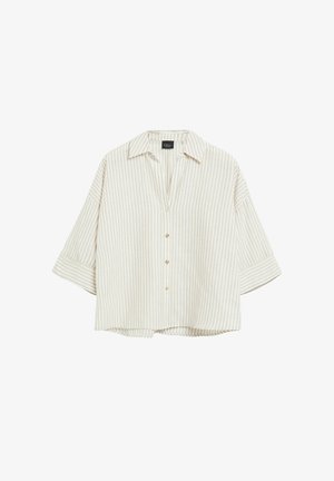 s.Oliver BLACK LABEL, BLUSE - Hemdbluse - beige weiß