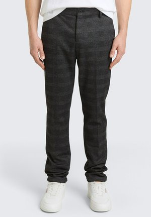 Pantalon classique - black/white fine check