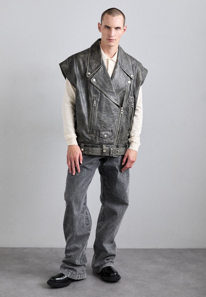 Gilet Jeans Uomo Giubbotto Senza Maniche Giacca Moto Uomo AnyuA