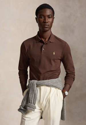 Polo Ralph Lauren CUSTOM SLIM FIT STRETCH MESH POLO SHIRT - T-shirt à manches longues - brown