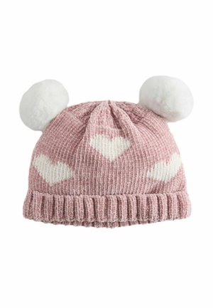 Next, DOUBLE POM BABY BEANIE . - Mütze - pink heart embroidered chenille