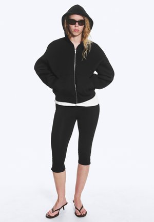 Weekday, SCUBA ZIP HOODIE - Sweatjakke - black