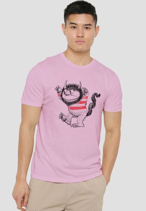 Cotton Soul, WHERE THE WILD THINGS ARE/LINE ART - Print T-shirt - pink