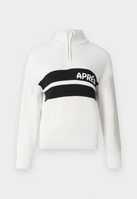 NMSTINA HIGH NECK HALF ZIP - Jumper - cloud dancer/black