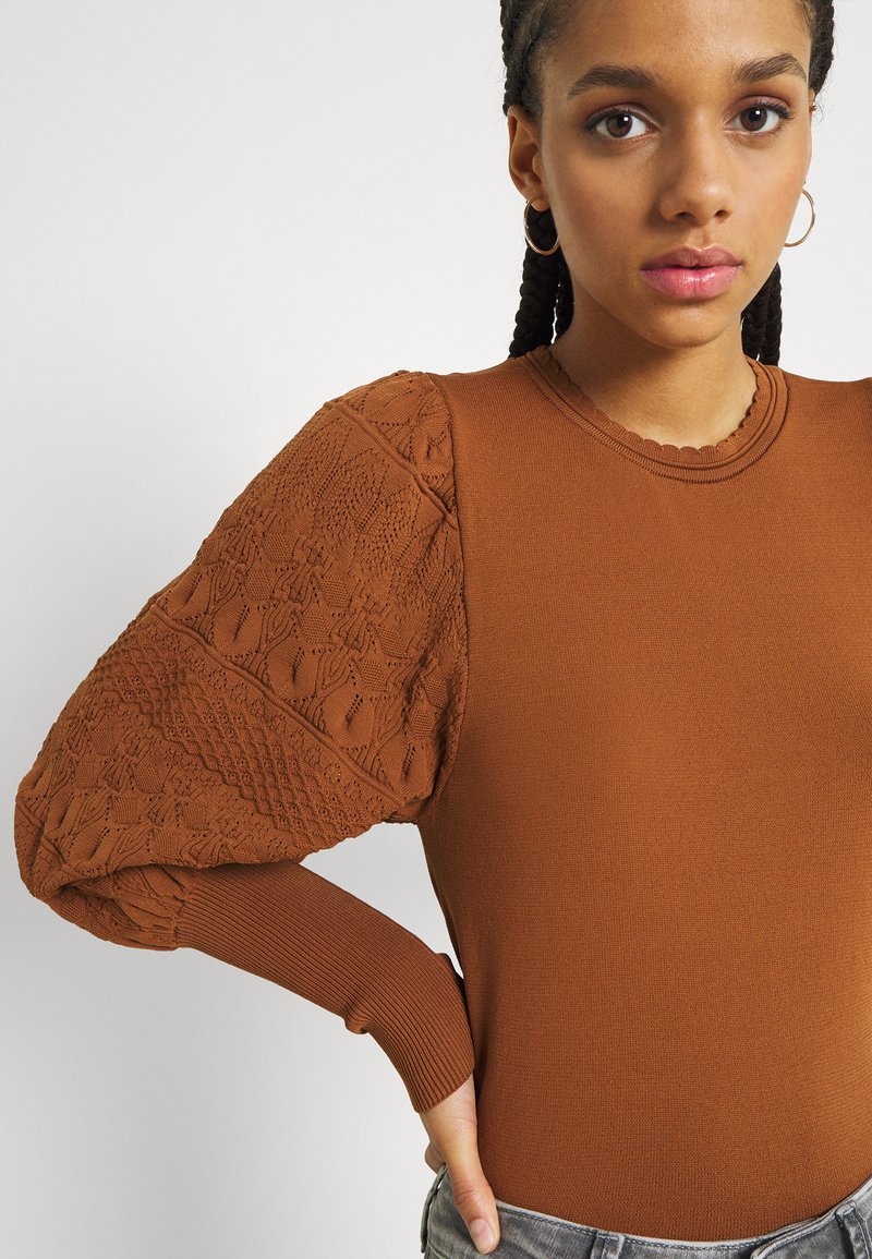 ONLY ONLMELITA NECK - Trui - argan oil/bruin - Zalando.nl