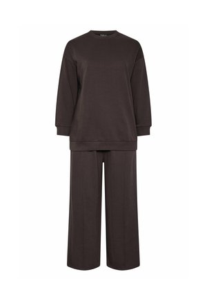 Yours Clothing, PLUS SIZE TRACKSUITS SET - Trainingsbroek - brown