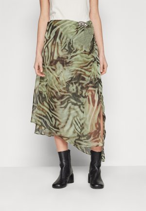 O-STENT - Maxi skirt - olive