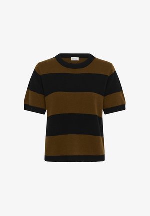 My Essential Wardrobe, MWJOLA SHORT SLEEVE - T-shirt imprimé - bison w black stripe