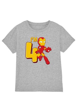 Marvel IRON MAN CUTE BIRTHDAY 4 - Print T-shirt - mottled grey
