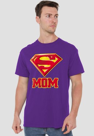 Cotton Soul, SUPERMAN/SUPER MOM - Print T-shirt - purple