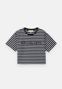 STRIPED CROP LOGO TEE - T-shirt print - black