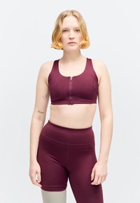 Even&Odd active MEDIUM SUPPORT BRA WITH ZIP UP FRONT & ADJUSTABLE STRAPS
 - Sportmelltartó közepesen nehéz sportoláshoz - bordeaux