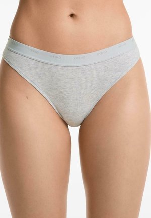 3 COTTON BLEND LOGO - Thong - black