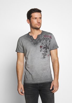 KNIGHT BUTTON - Print T-shirt - silver