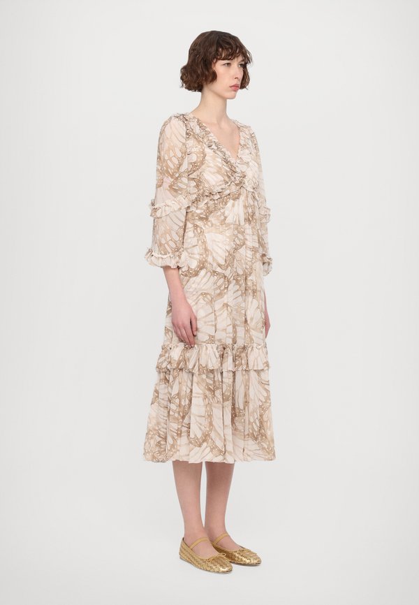 FLUTTER LONG SLEEVE BALLERINA DRESS - Occasion wear - chestnut3