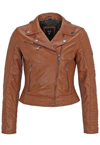 MIT STEPPNAHT-DETAILS - Veste en cuir - d cognac