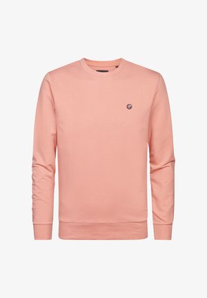 Roze sweatshirt met een ronde hals, lange mouwen en geribbelde manchetten. Voorzien van een klein rond logo op de borst. Gemaakt van zacht materiaal.