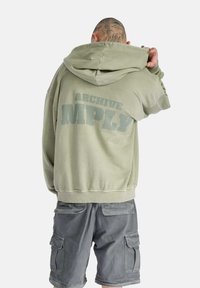 Multiply Apparel OVERSIZE IMPRINTS - Mikina so zipsom - seagrass washed