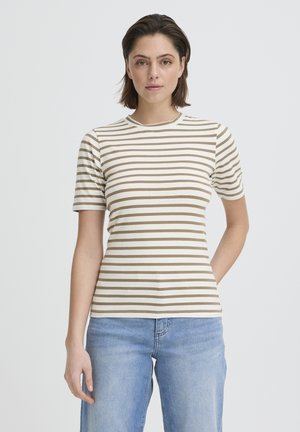 MIRA - Tricou cu imprimeu - sepia tint   cloud dancer