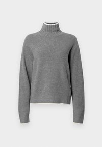 PULL COL ROULE CABLES ET RAYURES - Svetr - gris