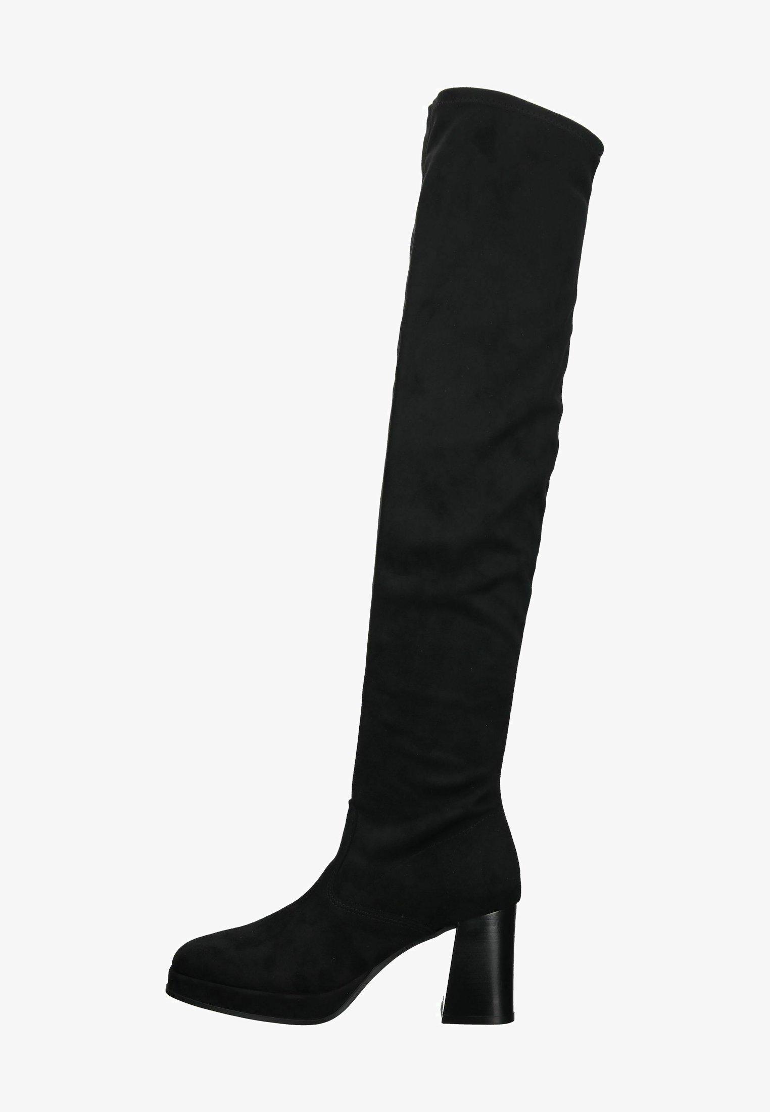 Knee Boots Blockabsatz Overknee Stiefel Schwarz Mit Absatz Tamaris