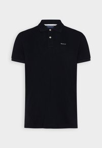 Navy Poloshirt aus Baumwolle, mit einer Knopfleiste mit drei Knöpfen, kurzen Ärmeln und dem gestickten GANT-Logo auf der Brust. Klassische Passform.