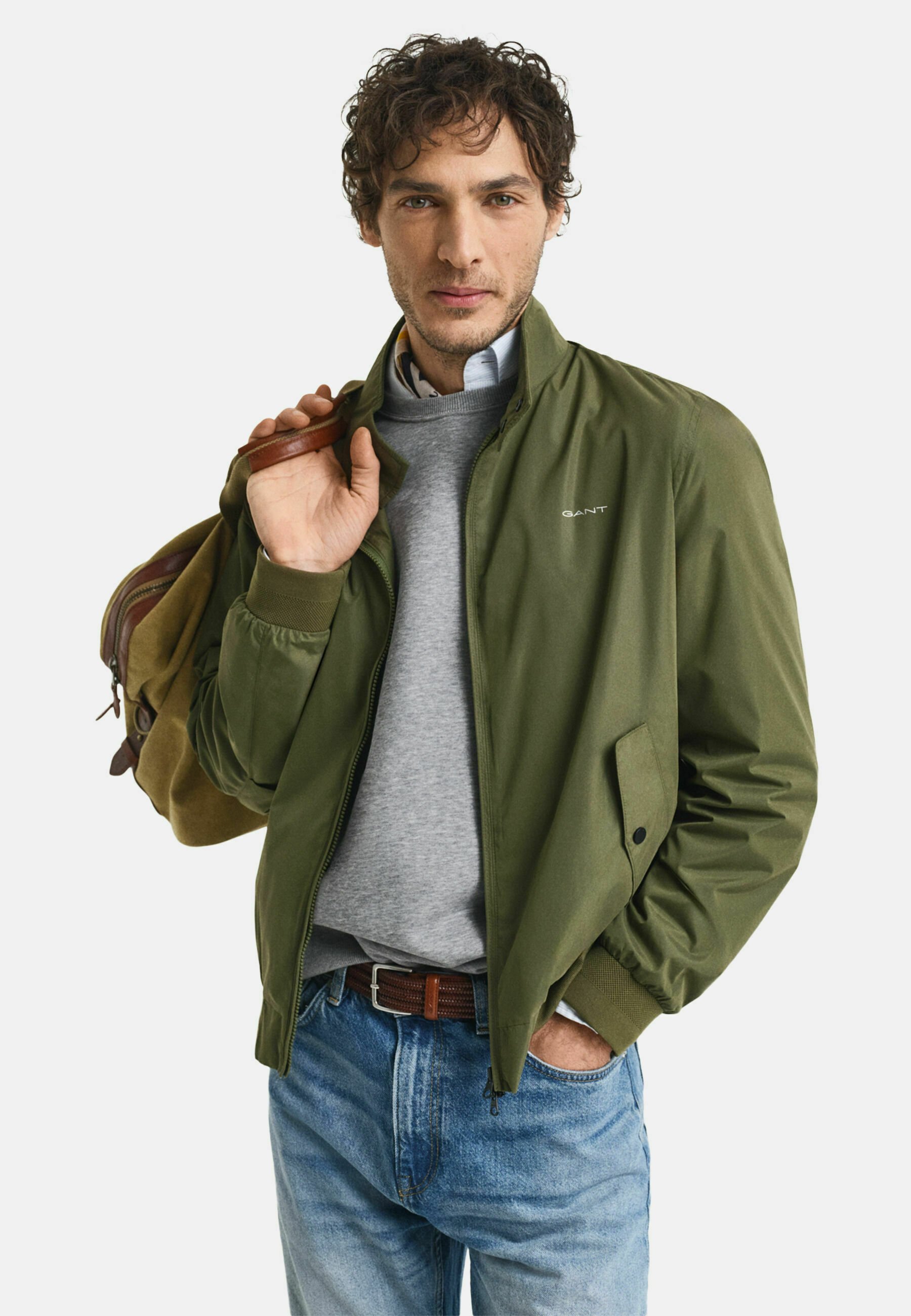 GANT LIGHTWEIGHT HARRINGTON - Bomber Jacket - moss green/mottled 