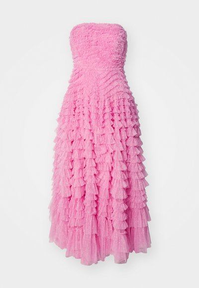 Needle & Thread HATTIE RUFFLE STRAPLESS ANKLE GOWN - Společenské šaty - camellia pink