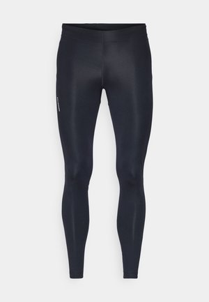Leggings tillverkade av elastiskt, lätt tyg i solid svart färg. Har en slät yta, åtsittande design och en elastisk midjeband.