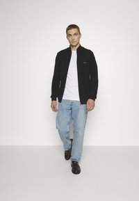 GANT COTTON ZIP CARDIGAN - Strickjacke - black