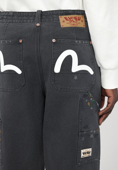 Evisu SEAGULL PRINT PANTS - Blugi loose fit - grey