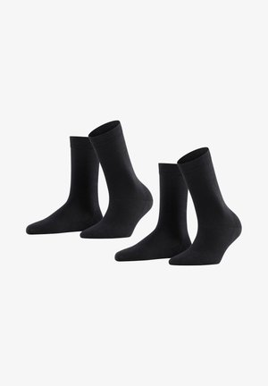 SOFTMERINO 2-PACK VIRGIN WOOL-COTTON-MIX - Socken - black