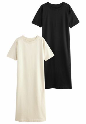 2 PACK HEAVYWEIGHT LONGLINE REGULAR FIT - Maxi šaty - black beige