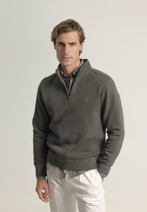 BÁSICA  CREMALLERA - Sudadera - verde oscuro