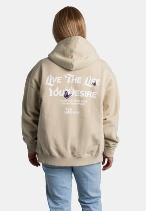 Sudadera con cremallera - washed light beige