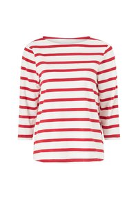 MIT RUNDHALSAUSSCHNITT  - Top s dlouhým rukávem - rot weiß gestreift