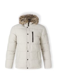 PADDED WITH FAUX FUR TRIM HOOD - Vinterjakker - stone