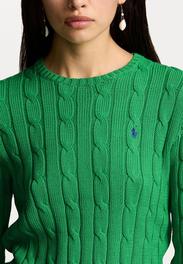 CABLE KNIT COTTON CREWNECK SWEATER - Jumper - grün2