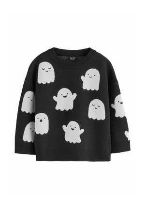 Next, REGULAR FIT - HALLOWEEN KNITTED CREW NECK JUMPER - Jumper - black white ghost