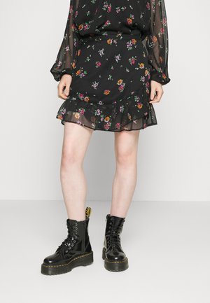 Vero Moda VMCAROLINA KAS SKIRT - Μίνι φούστα - black