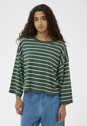 SLSPINA BOXY PULLOVER CROPPED - Jumper - trekking green w white stripe