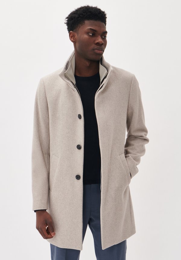 MAHARVEY MIDI INNER QUILETED PADDING - Klassischer Mantel - simply taupe