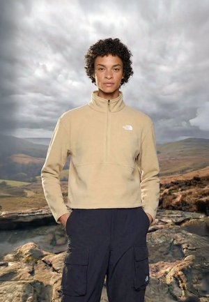 The North Face GLACIER 1/2 ZIP SHORT - Fleecegenser - khaki stone