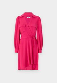 BALLOON SLEEVE DRESS WITH COLLAR AND UTILITY POCKETS - Day dress - pink peacock