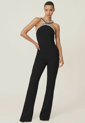 REGULAR FIT - SIMONE CRYSTAL-EMBELLISHED CUT-OUT  - Buksedragter - black